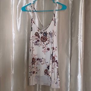 Strappy floral tank top.